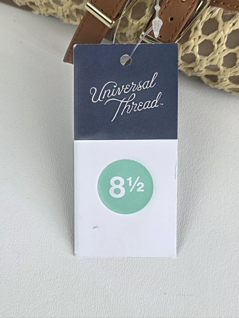Universal Thread Cream Woven Mary Jane Flats with Brown Straps!